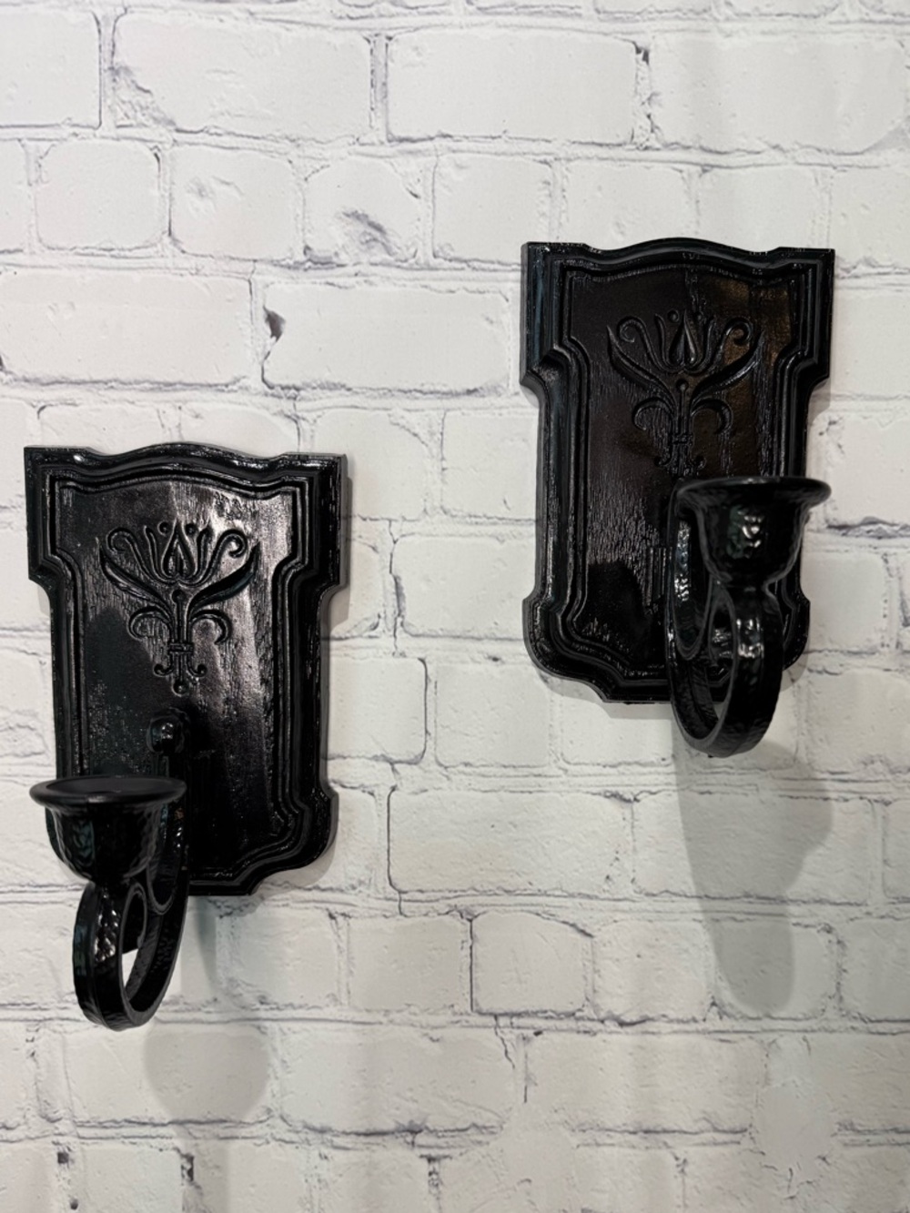 Pair of vintage HOMCO wall sconce candle holders #4222
